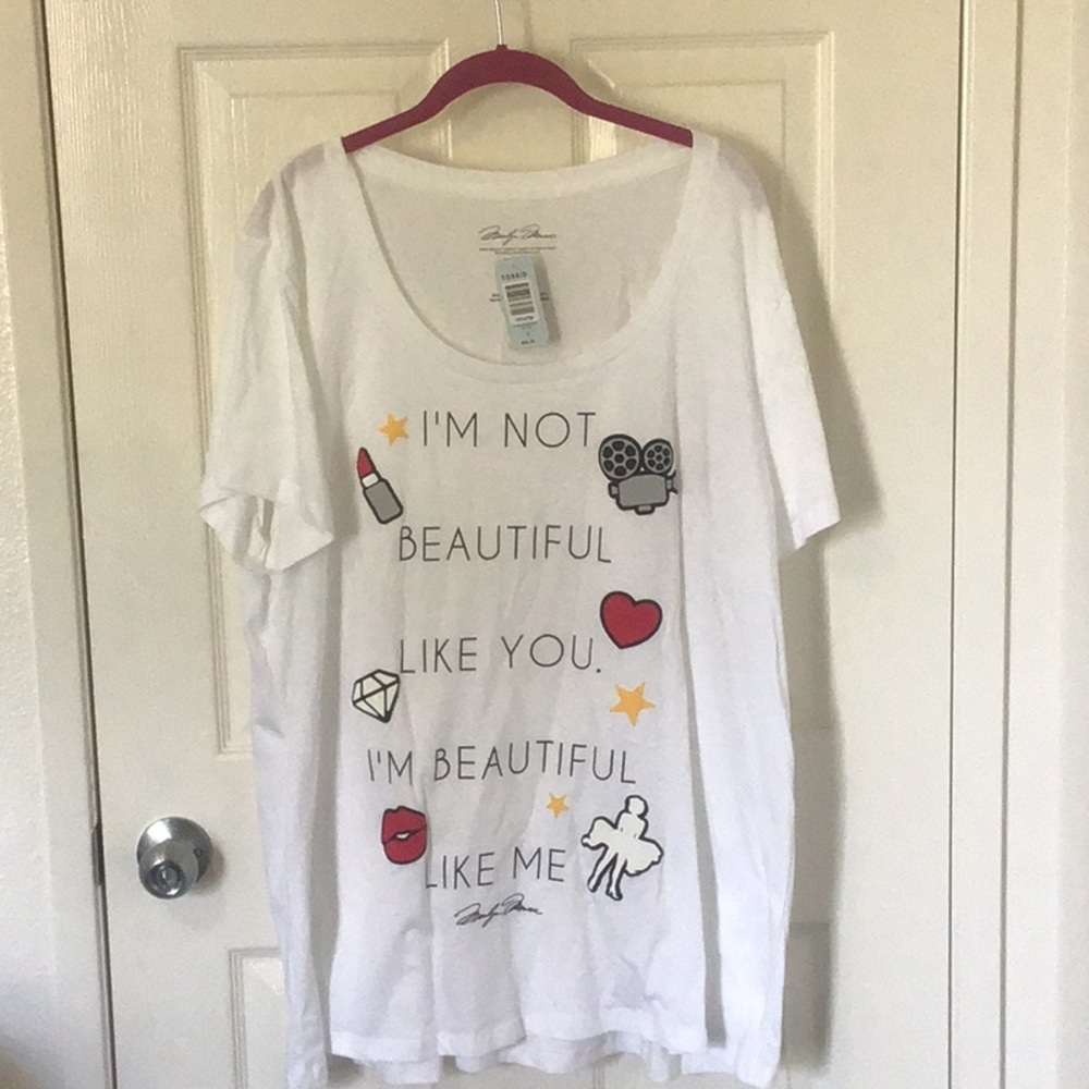 Sz 3 white shirt w/ saying by Torrid
